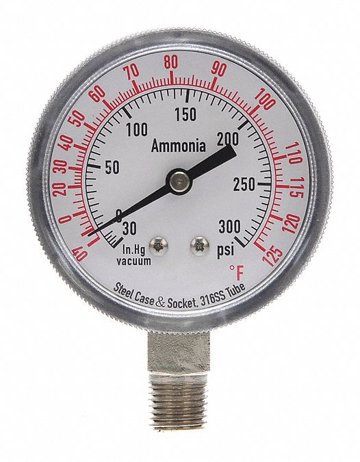 Compound Gauge Ammonia 2 1/2 In 300 Psi