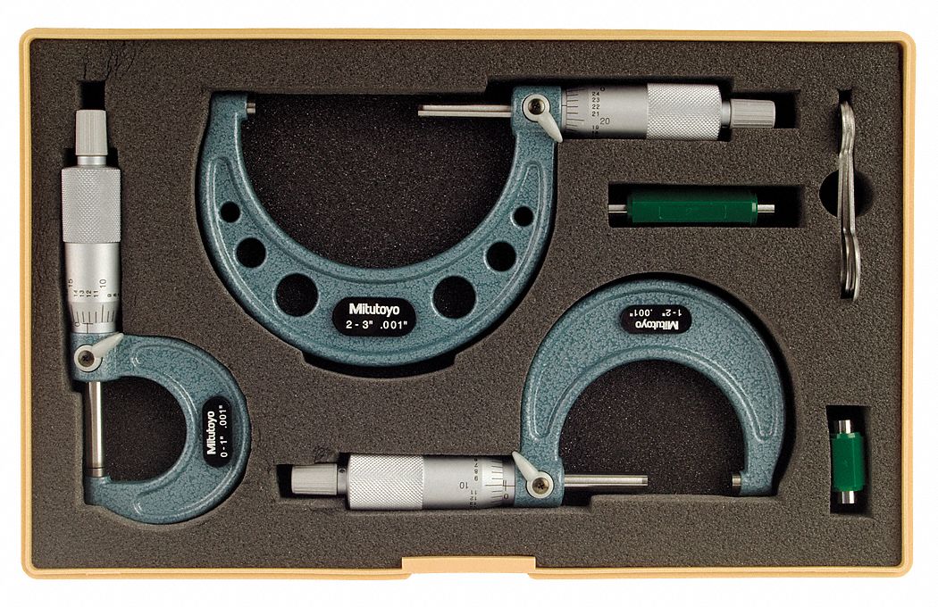 Micrometer Set 0-3 In 0.001 In 3Pc