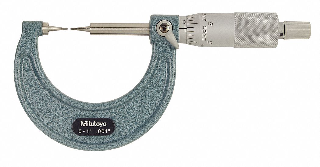 Point Micrometer 0-1 In 15 Deg Carbide