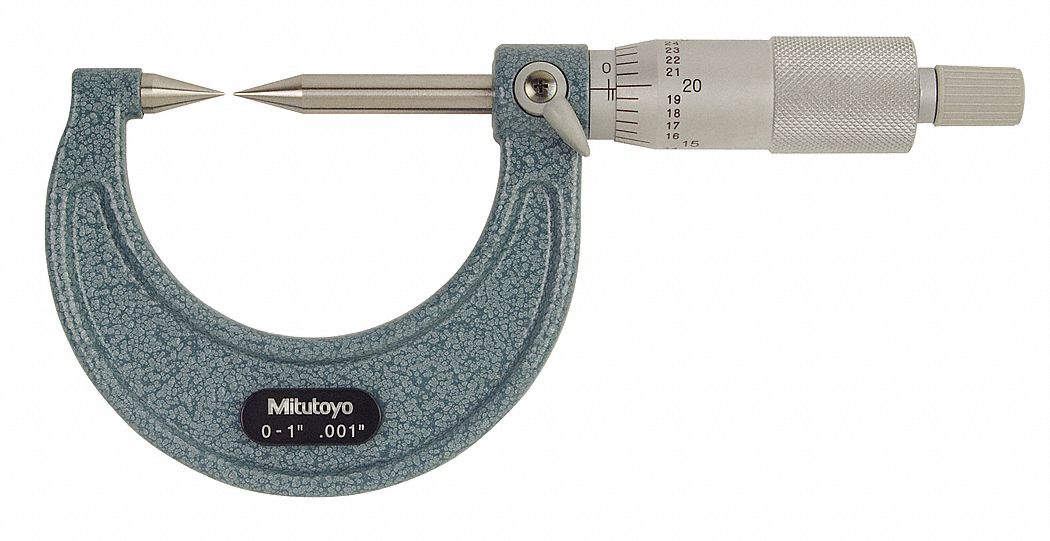 Point Micrometer 0-1 In 30 Deg Steel