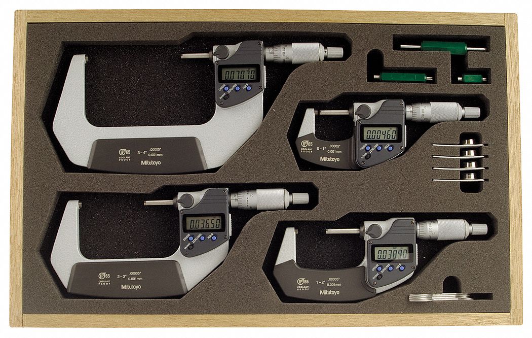 Micrometer Set 0-4In 0.00005In 4Pc