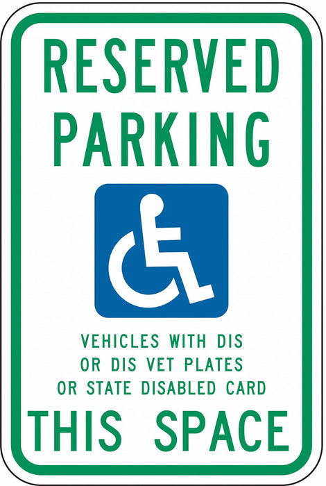 ADA Handicapped Parking Sign 18 x 12 