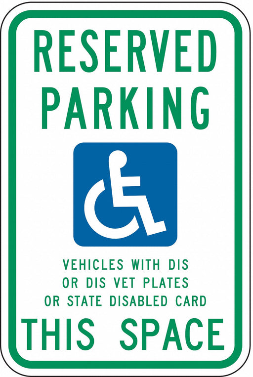 ADA Handicapped Parking Sign 18 x 12 