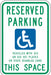 ADA Handicapped Parking Sign 18 x 12 