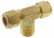 Tee Brass Comp1/4 Comp1/4 MNPT1/4 