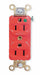 Receptacle Red 15 A 2P3W Back Side 1PK