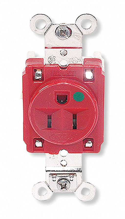 Receptacle Red 15 A 2P3W Back Side 1PK