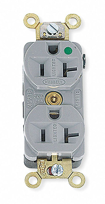 Receptacle Gray 20 A 2P3W Back Side 1PK
