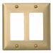 Rocker Wall Plate Stnd Brass 2Gng Brsh