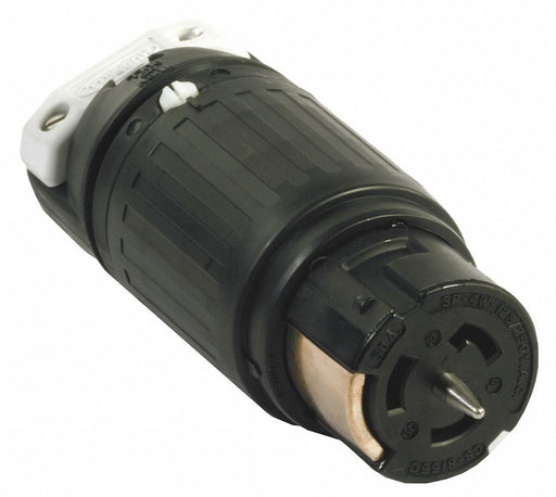 Lockng Plug Strt 50 A Blk Wht Nyl 4Blds