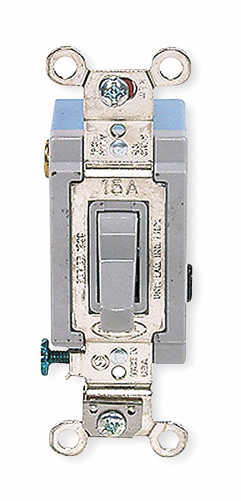 Wall Switch Gray 15A Back Side SnglPole