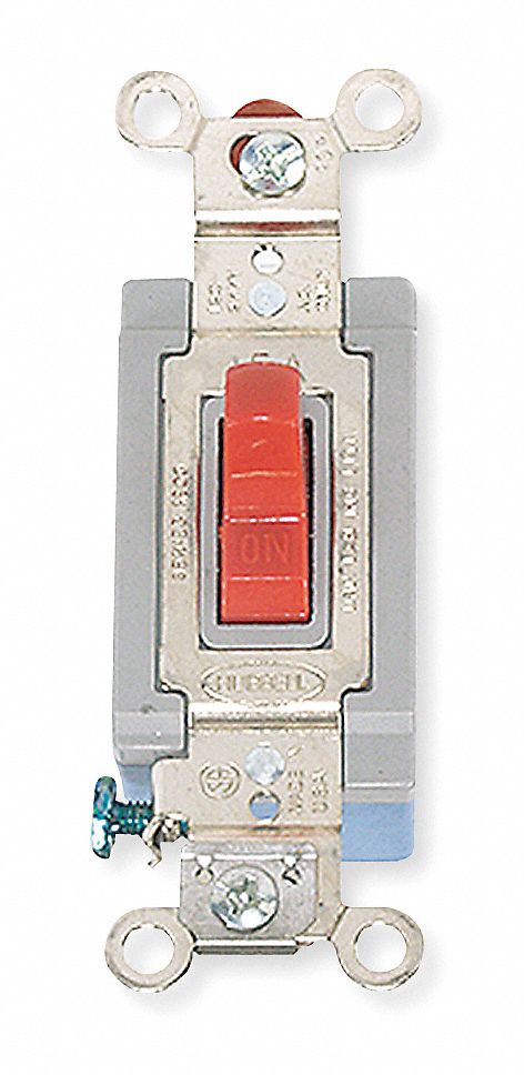 Wall Switch Red 15A Back Side SnglPole