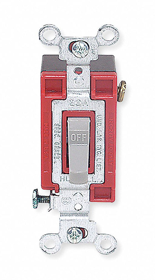 Wall Switch Gray 20A Back Side DblPole