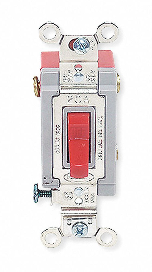 Wall Switch Red 20A Back Side DblPole