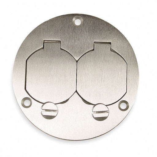 Floor Box Cover Round Aluminum 3 7/8 in.