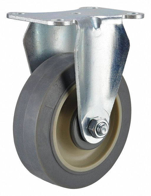 Plate Caster Rigid Rubber 4 11/16 H