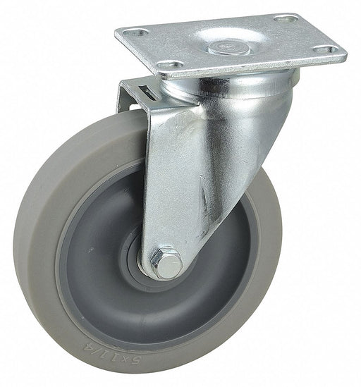 Plate Caster Swivel Rubber 6 3/16 H