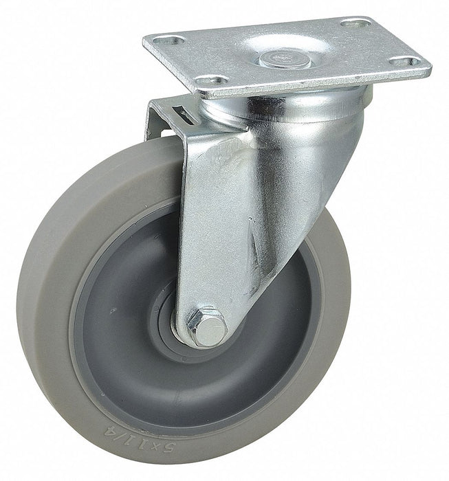 Plate Caster Swivel Rubber 6 3/16 H