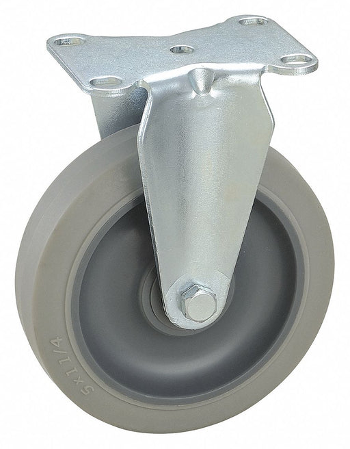 Plate Caster Rigid Rubber 6 3/16 H