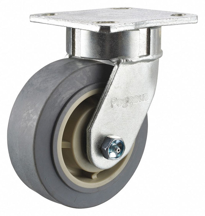 Plate Caster Swivel Rubber 5 5/8 H