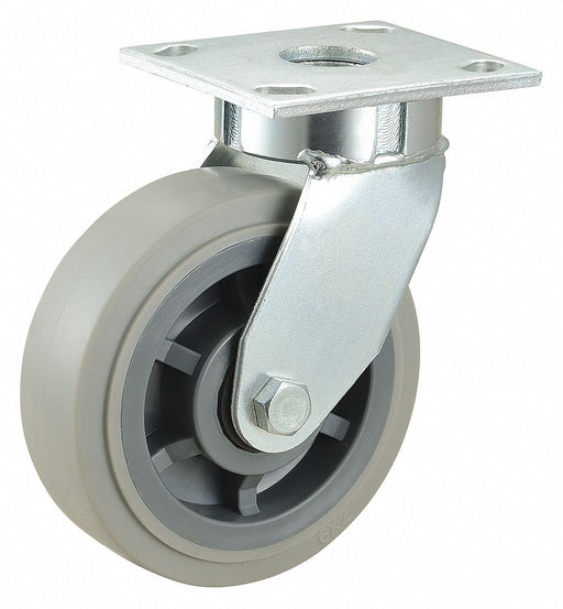 Plate Caster Swivel Rubber 7 1/2 H