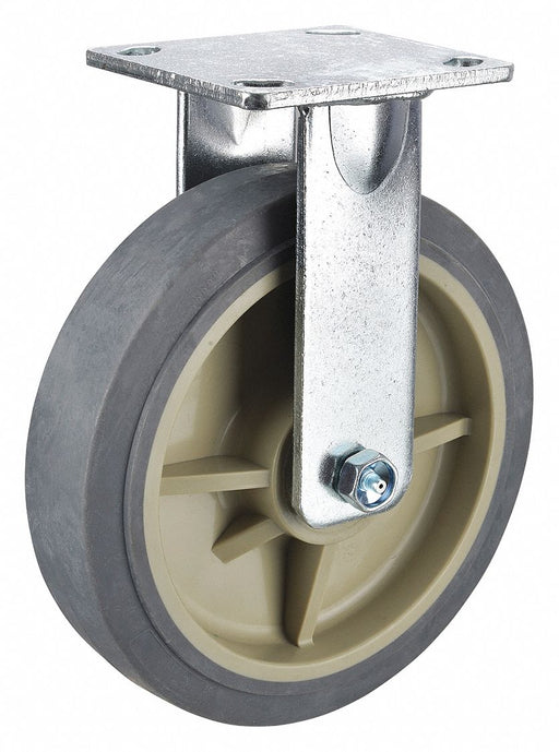 Plate Caster Rigid Rubber 10 1/8 H