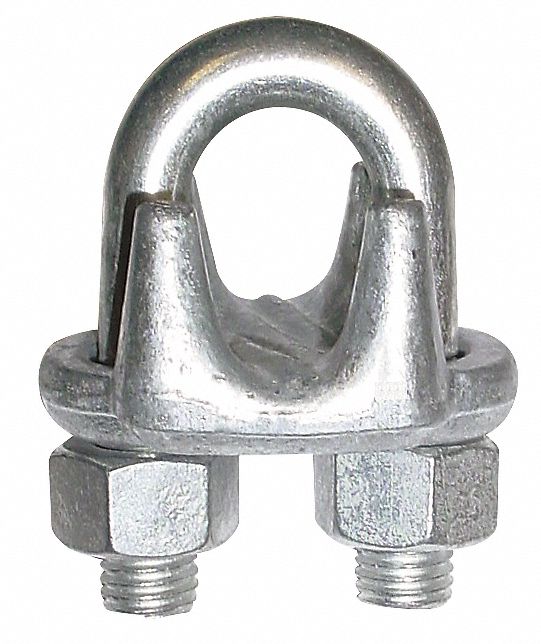 Wire Rope U-Bolt Clip 1/4 in Rope dia.