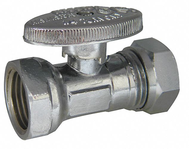 Water Supply Stop Brass 1/4-Turn 1/2 