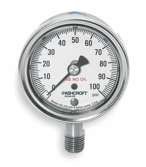 D0992 Pressure Gauge 0 to 100 psi 2-1/2In
