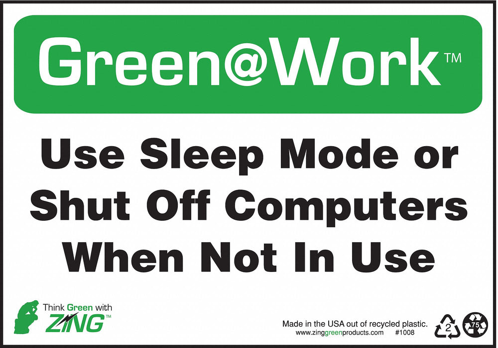 Sign Shut Off Computers 7X10 Plastic