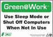 Sign Shut Off Computers 7X10 Plastic