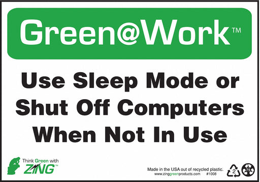 Sign Shut Off Computers 7X10 Plastic