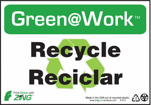 Sign Recycle (Bilinugal) 7X10 Plastic