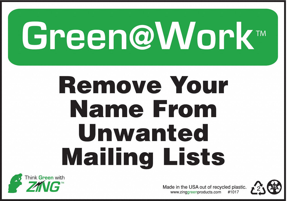 Sign Mailing Lists 7X10 Plastic