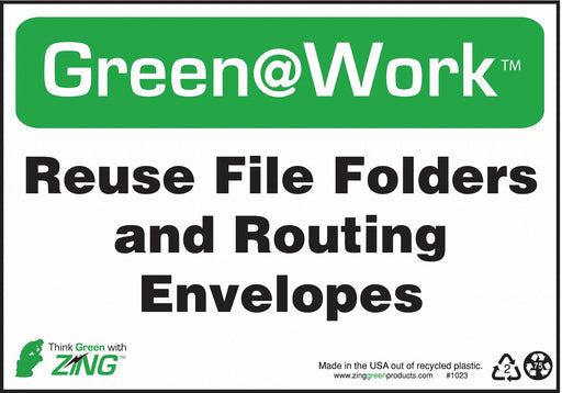 Sign Reuse File Folders 7X10 Plastic