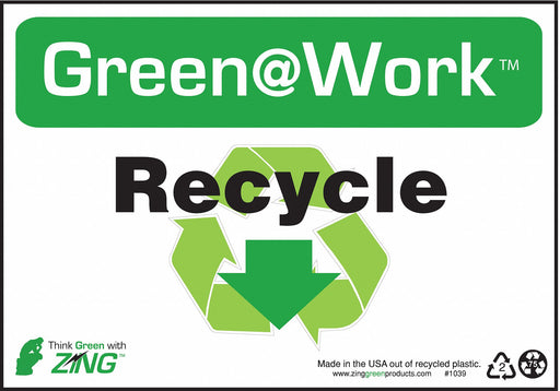Sign Recycle Symbol 7X10 Plastic