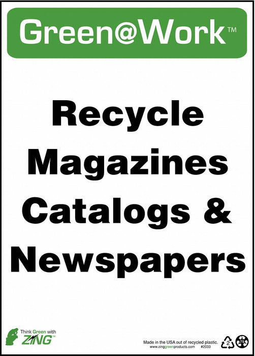 Sign Recycle Newspapers 14X10 Plastic