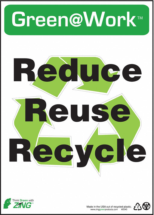 Sign Reduce Reuse Recycle 14X10 