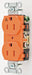 Receptacle Orange 15 A 2P3W Side 1PK