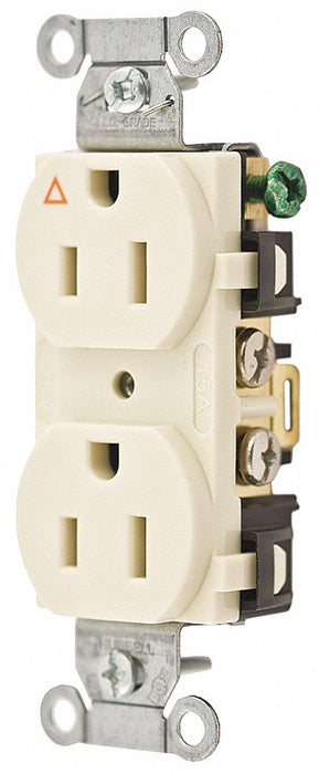 Receptacle Ivory 15 A 2P3W Side 1PK
