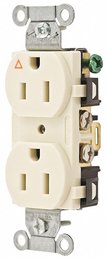 Receptacle Ivory 15 A 2P3W Side 1PK