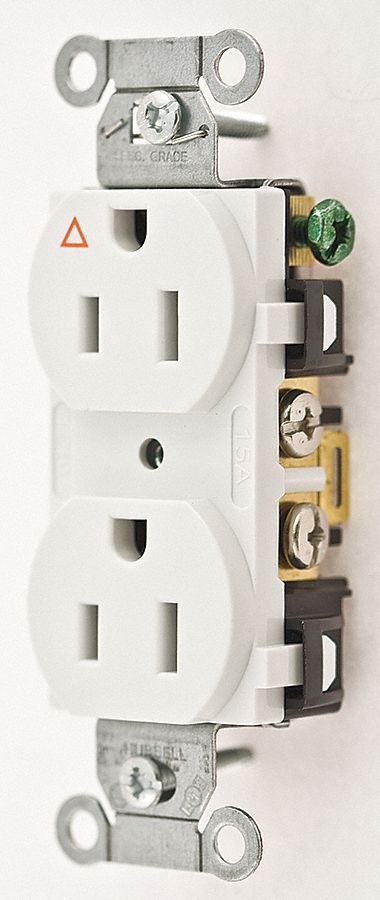 Receptacle White 15 A 2P3W Side 1PK