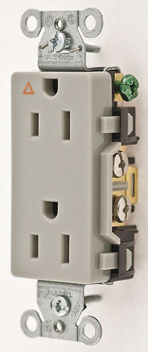Receptacle Gray 15 A 2P3W Back Side 1PK