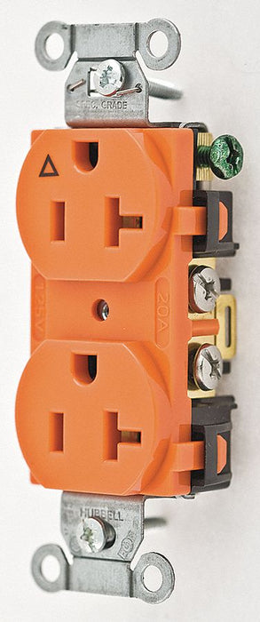 Receptacle Orange 20 A 2P3W Side 1PK