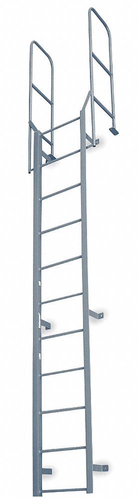 Fixed Ladder WlkThru 22 ft 8 In H Steel