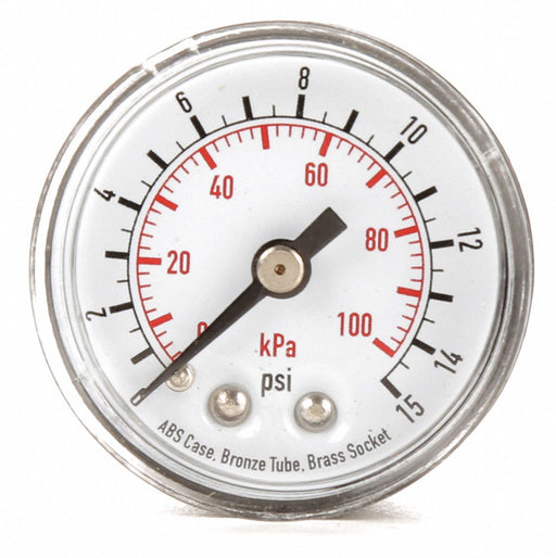 Pressure Gauge 0 to 15 psi 0 to 100 kPa