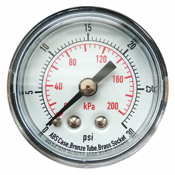 Pressure Gauge 0 to 30 psi 0 to 200 kPa