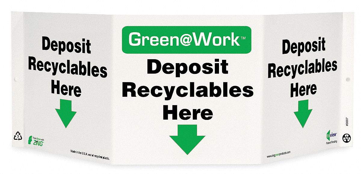 Recycling Sign Recyclables Projecting