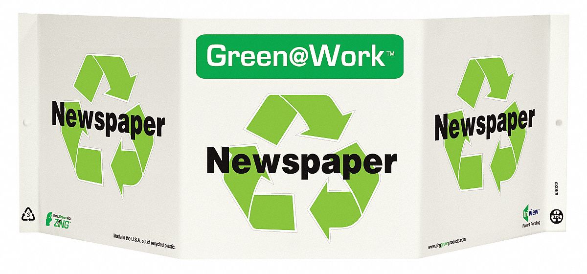 Recycling Sign Newspaper Projecting