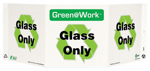 Recycling Sign Glass Only Projecting